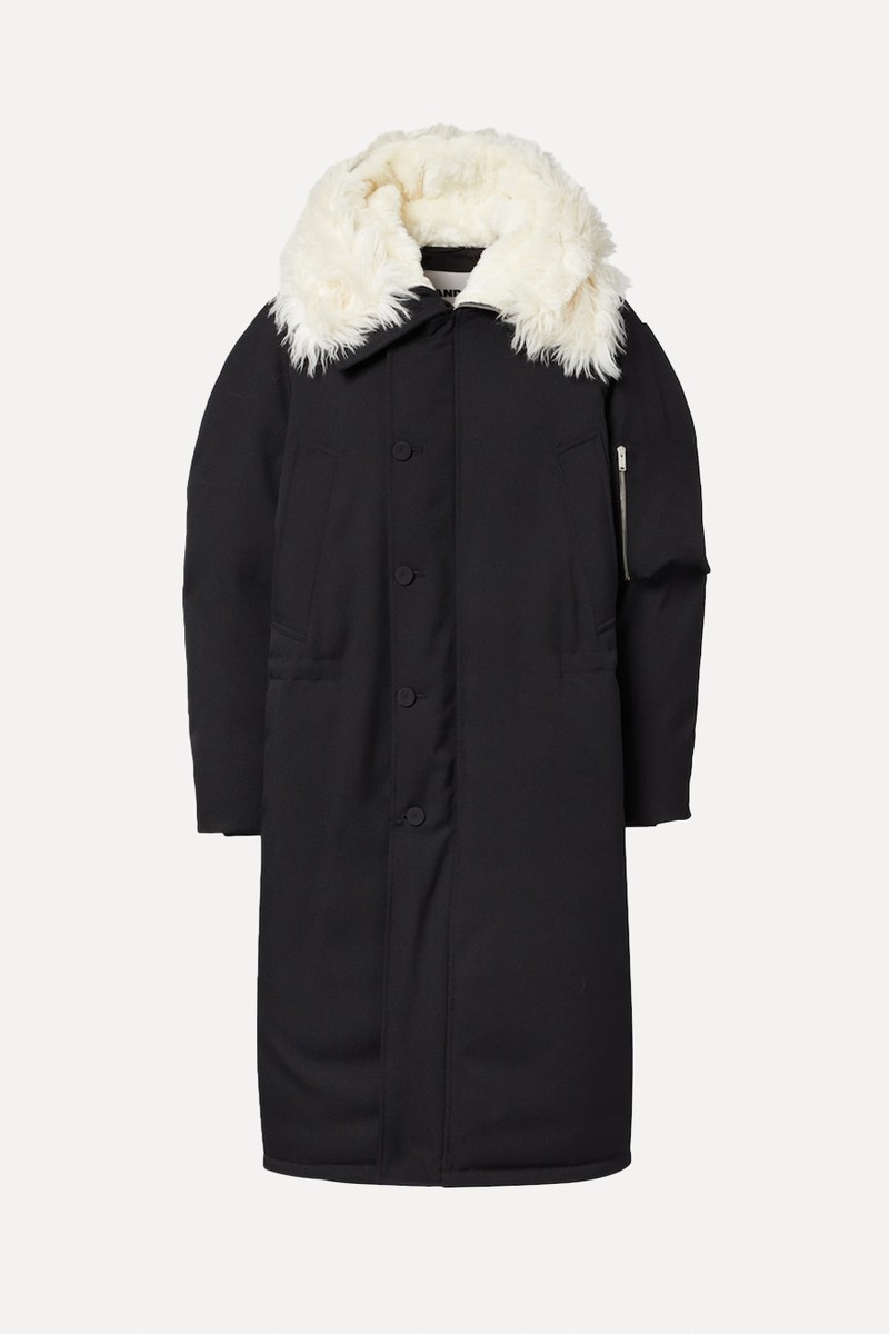 Faux Fur-Trimmed Down Jacket from Jil Sander