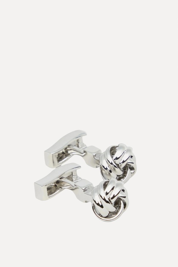 Silver Metal Knot Cufflinks from T.M. Lewin