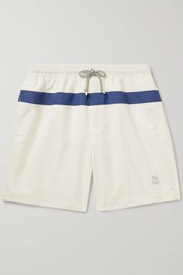 Straight-Leg Striped Swim Shorts from Brunello Cucinelli