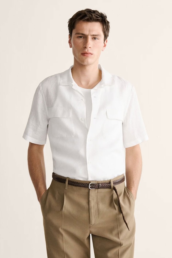 Linen Bowling Collar Shirt