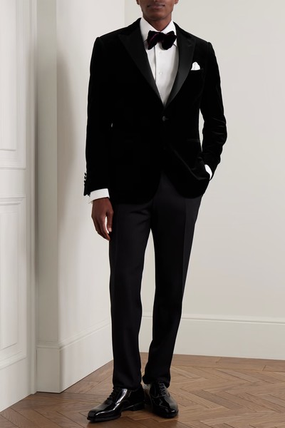 Slim-Fit Satin-Trimmed Cotton-Velvet Tuxedo Jacket from CANALI