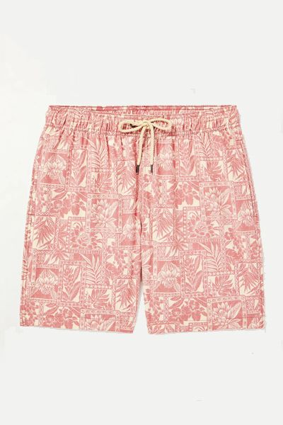 Beacon Straight-Leg Mid-Length Printed Recycled Swim Shorts from Faherty