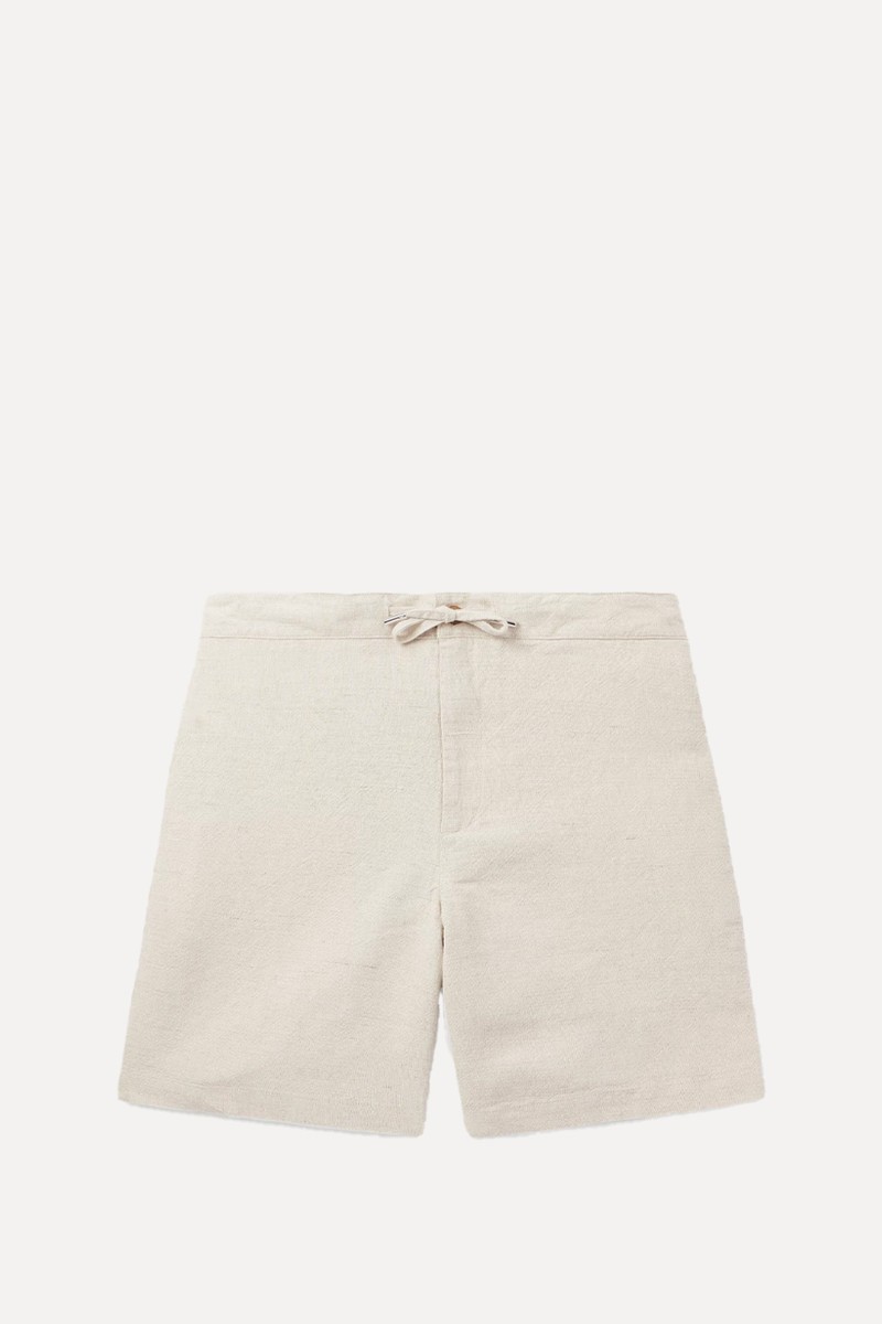 Straight-Leg Linen & Cotton-Blend Drawstring Shorts
