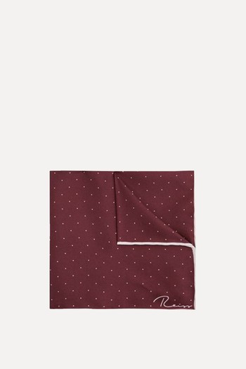 Liam Polka Dot Silk Pocket Square from Reiss