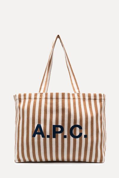 Diane Logo-Print Striped Tote Bag from A.P.C.