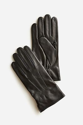 Cashmere-Lined Leather Gloves 