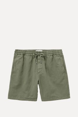 Straight-Leg Cotton and Linen-Blend Drawstring Shorts from MR P. 