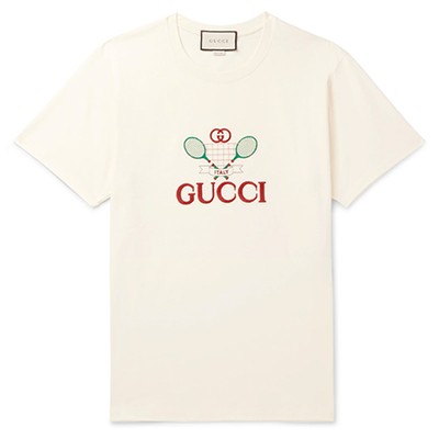 Logo Embroidered Cotton Jersey T-Shirt from Gucci