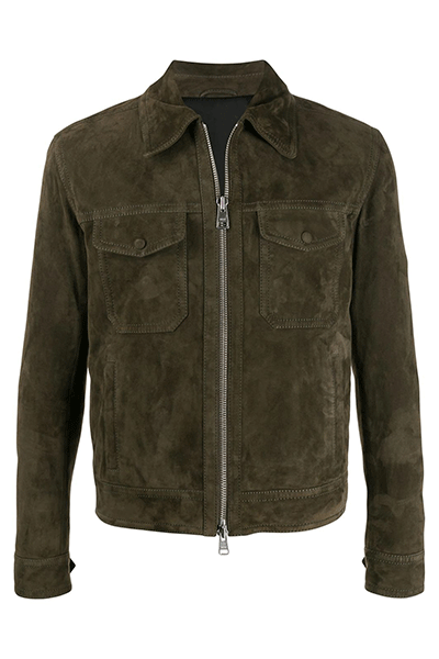 Patch Pocket Suede Jacket from AMI Paris