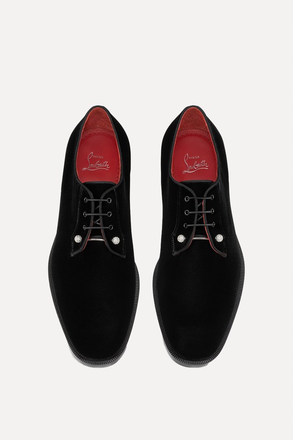 Chambeliss Night Strass Velvet Derby Shoes from Christian Louboutin