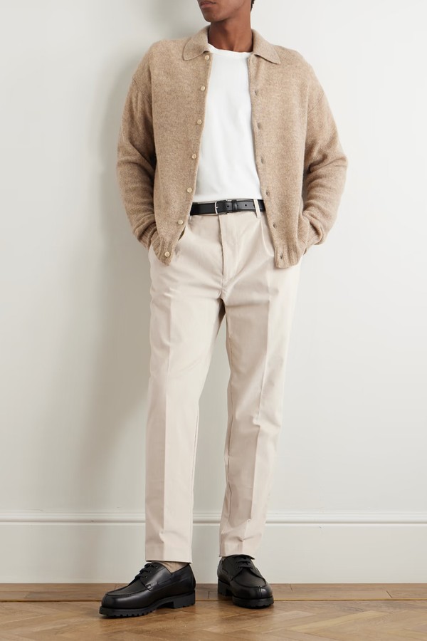 Baltimore Tapered Pleated Cotton-Blend Corduroy Trousers from ALTEA