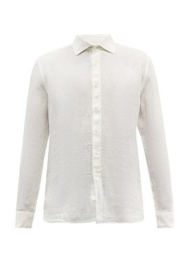 Slubbed Linen-Hopsack Shirt from 120% Lino