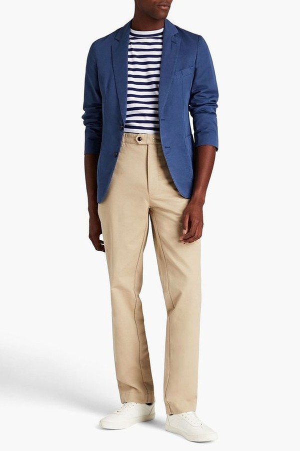 Storm Blue 375 Cotton And Linen-Blend Suit Jacket from Officine Générale