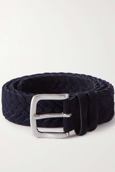 3.5cm Woven Suede Belt