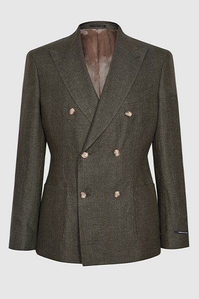 Linen Double Breasted Blazer from Reiss