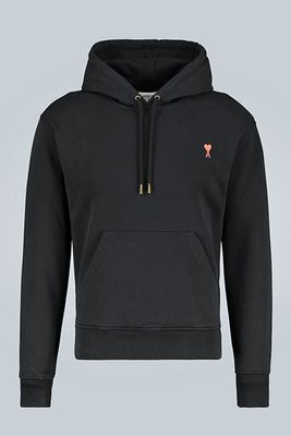 Emblem-Detailed Cotton Hooded Sweatshirt from AMI