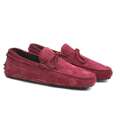 Burgundy Suede Driving Shoes