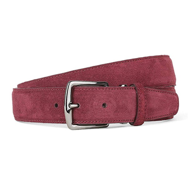 Burgundy Suede Leather Belt