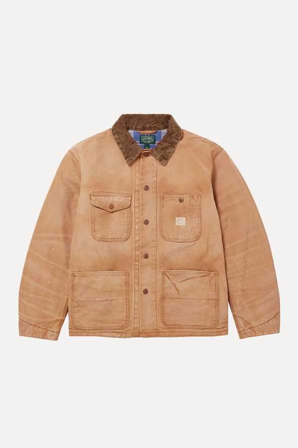 Polo Country Corduroy-Trimmed Distressed Recycled-Canvas Chore Jacket from Polo Ralph Lauren