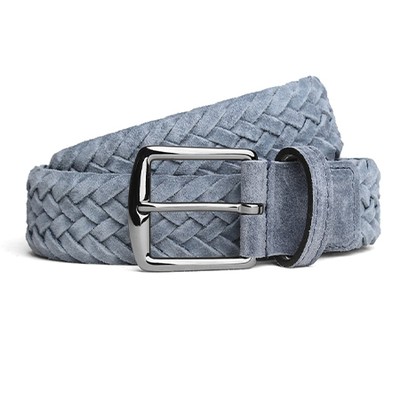 Light Blue Woven Suede Belt