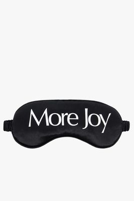 Black Logo Print Silk Eye Mask from More Joy
