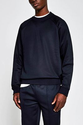 Navy Raglan Slim Fit Sweatshirt