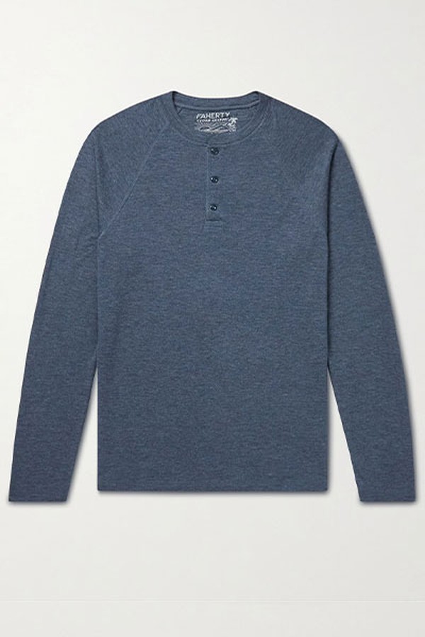 Pima Cotton & Modal-Blend Henley T-Shirt from Faherty