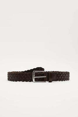 Plaited Leather Belt from Zara