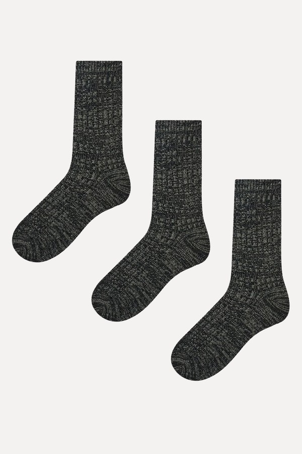 3 Pack Heavyweight Ribbed Socks from New Look