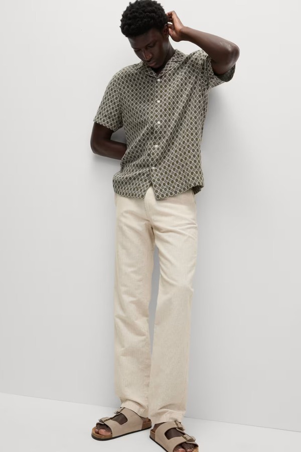 Regular Fit Cotton Linen Blend Chinos from Marks & Spencer