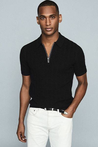 Cliff Cotton Zip Polo Shirt