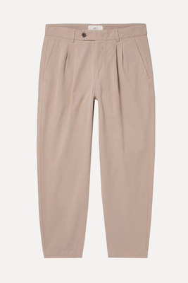 Tapered Cropped Garment-Dyed Organic Cotton-Twill Trousers from Mr P.