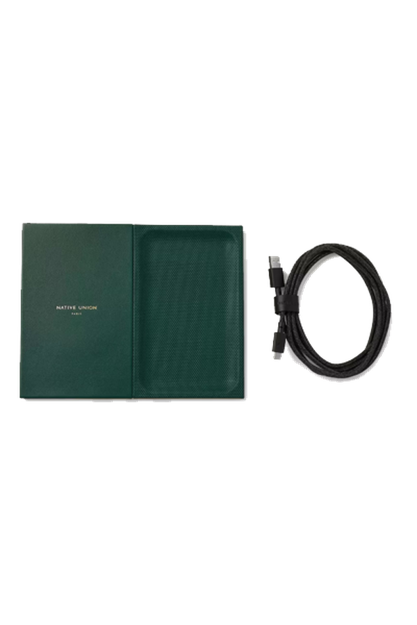 Heritage Textured-Leather Wireless Charger With Valet Tray from Native Union