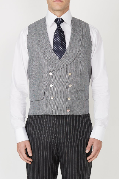 Navy Hardewick Double Breasted Shawl Lapel Waistcoat