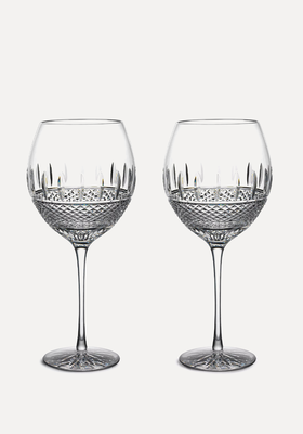 Set Of 2 Irish Lace Crystal Red Wine Glasses  from Waterford