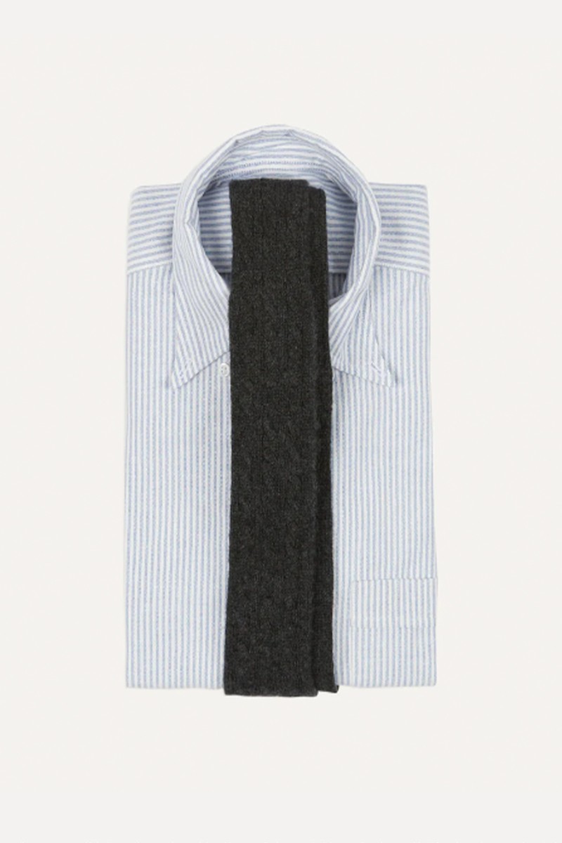 Cashmere Cable Knitted Tie from Drake's