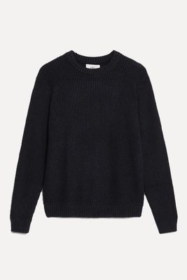 Lambswool Blend Textured Crew Neck Jumper from Marks & Spencer