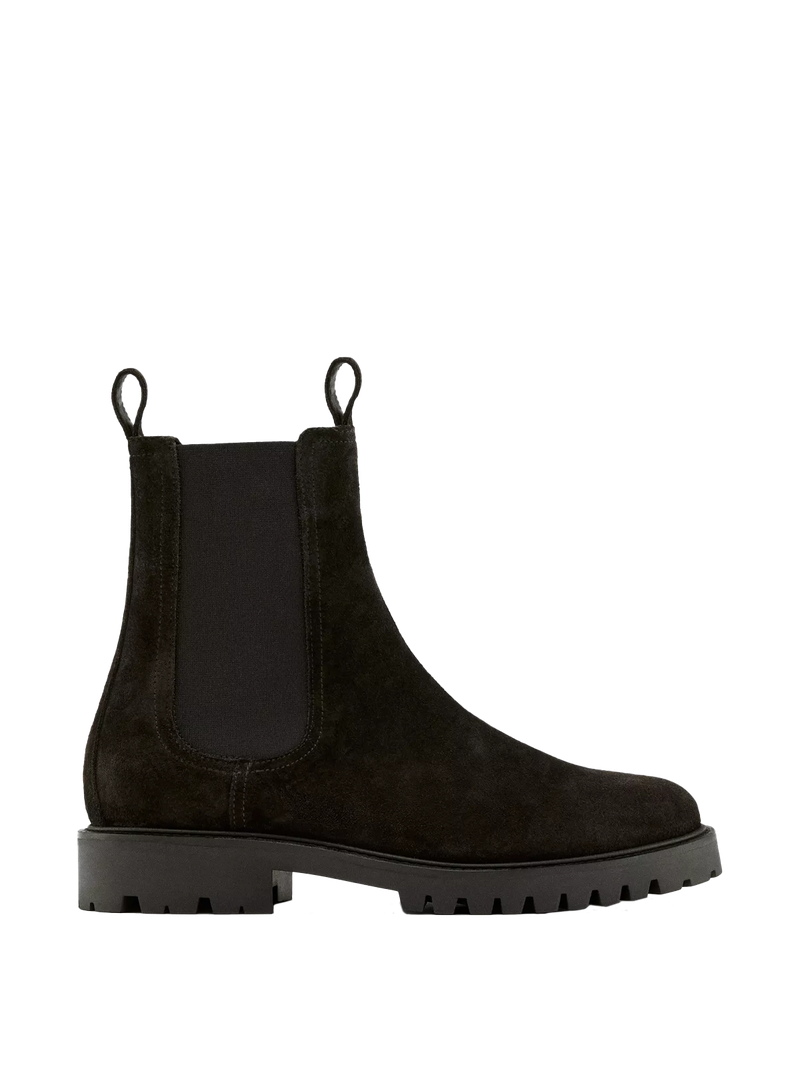 Knee-High Split Leather Chelsea Boots