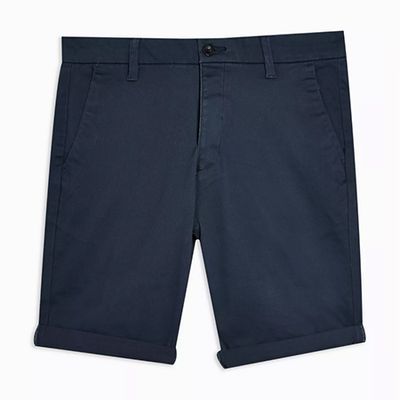 Navy Chino Skinny Shorts
