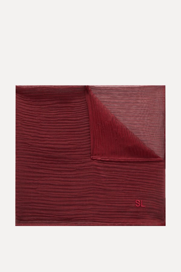 Plissé Silk-Georgette Pocket Square from Saint Laurent