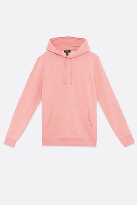 Mid Pink Jersey Pocket Front Hoodie from New Look