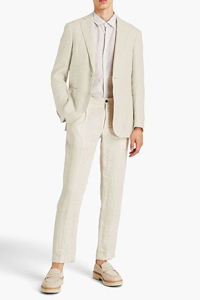 Mélange Herringbone Linen Blazer from Canali