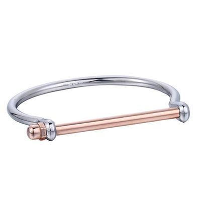 Silver & Rose Gold Cuff Bracelet from Opes Robur