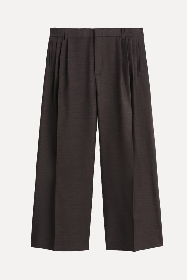 Pleated Wool Wide-Leg Trousers from COS