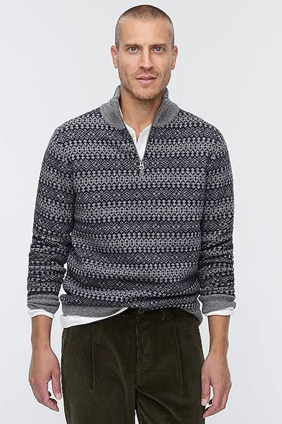 Fair Isle Lambswool Half Zip Sweater from J.Crew