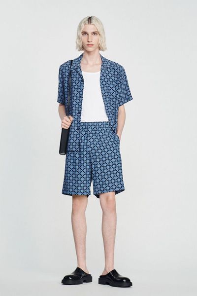 Square Cross Printed Shorts from Sandro
