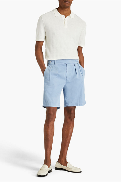 Pleated Cotton-Blend Gabardine Shorts from Ermenegildo Zegna