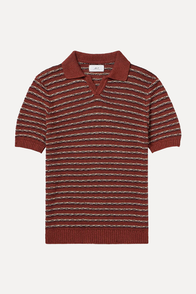 Textured Linen and Cotton-Blend Polo Shirt from Mr P.