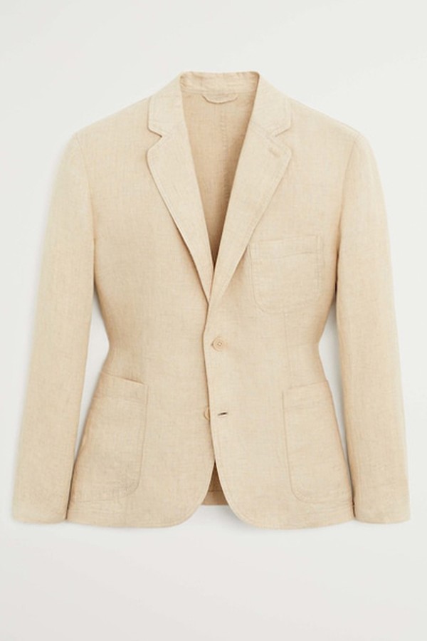 100% Linen Slim Fit Blazer from Mango