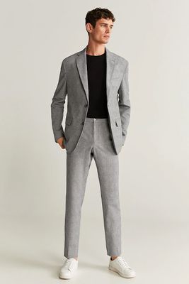 Slim Fit Check Suit Trousers from Mango